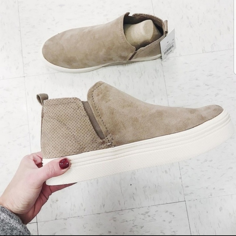 Taupe Microsuede Sneakers
